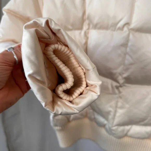 Larry Levine Cream Down Puffer Jacket  |  Size M - Picture 8 of 13